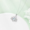 JERWLI Lotus-Halskette aus 925 Sterling Silber, Mondstein-Anhänger-Halskette, Lotusblumen-Halskette, Geschenk für