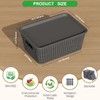 6 Pack Plastic Breathable Storage Baskets with Lids, Gray