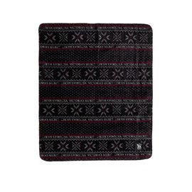 Victoria's Secret Plush Blanket Size 60" x 50"Color Black Fair Isle New