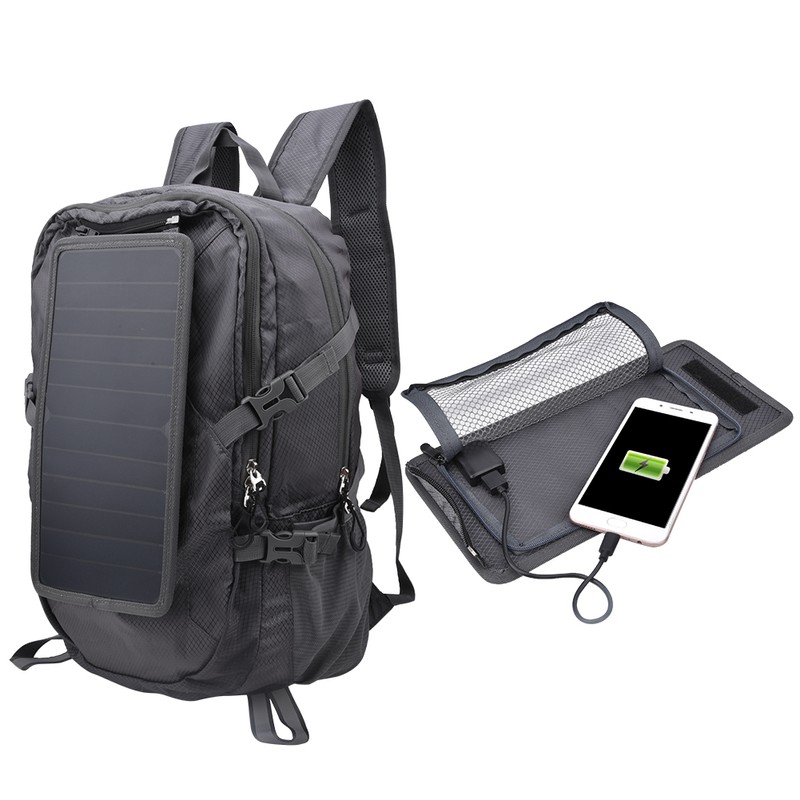 ECE-816 Solar Powered Outdoor Foldable Hiking Backpacks Waterproof Camping Travel