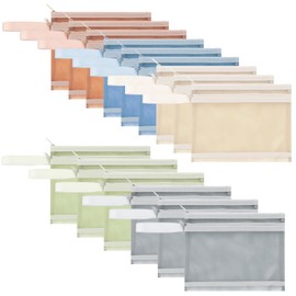 15 Pack Colored Mesh Zipper Pouch Bags, Double-Layer Nylon Building Block Storage & Organization Sets, Breathable See Through A5 Zipper Pouch with Handle for Activity Classroom Office