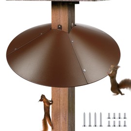 Qualirey 1 Pack 21.5 Inch Metal Squirrel Proof Baffle for 4 x 4 Posts Wrap Around Guard for Bird Feeder Pole to Deter Squirrels (Brown)
