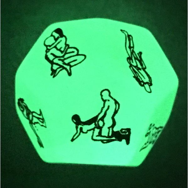 Funny Bachelor Party or Couple Novelty Glow in the Dark 12 Sided Cube Positions Dice Game Toys Gift