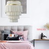 Topaluce 5-Tiered Boho Chandelier 3-Light White Fringe Pendant Hanging Light