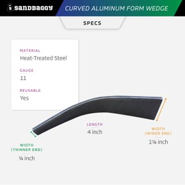 Sandbaggy Curved Aluminum Form Wedge for Concrete Forms - Construction-Grade Heat-Treated Steel - Reusable - Wedge Anchor Pin / Bolt (50, Standard)