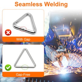 BEYOURD 5/8 inch Metal Triangle Rings, Solid Welded Stainless Steel Triangle Loop