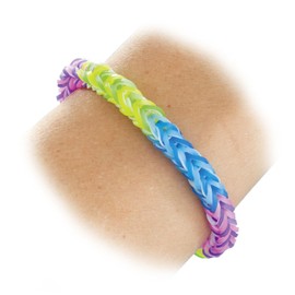 folia 339529 - Rubber Loops zweifarbig, 500 Gummibänder, inklusive 25 stück - Clips und 1 Häkelnadel