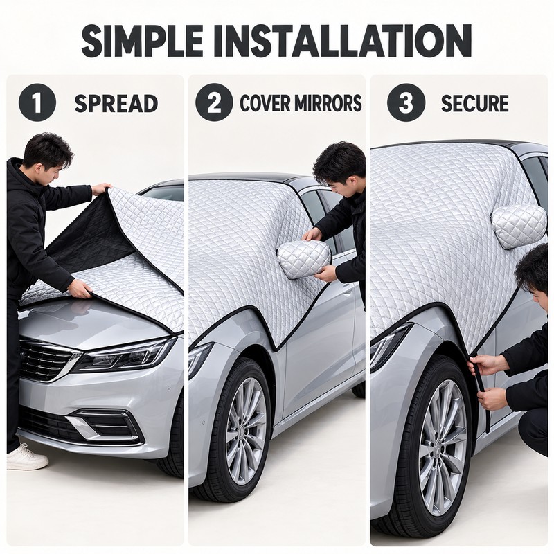 Universal Car Windshield Snow Cover for SUV and Sedan, Waterproof