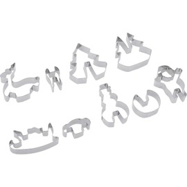Westmark Cookie Cutters 3D-Set Santa Claus is Coming 9-pcs, Stainless Steel, Silver