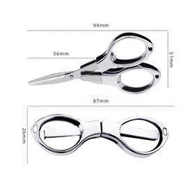 Idea Travel Folding Cut, Portable 8 Shape Small Scissors, Portable Household Scissors, 8 Shaped Scissors Fishing Scissors Glasses Cut