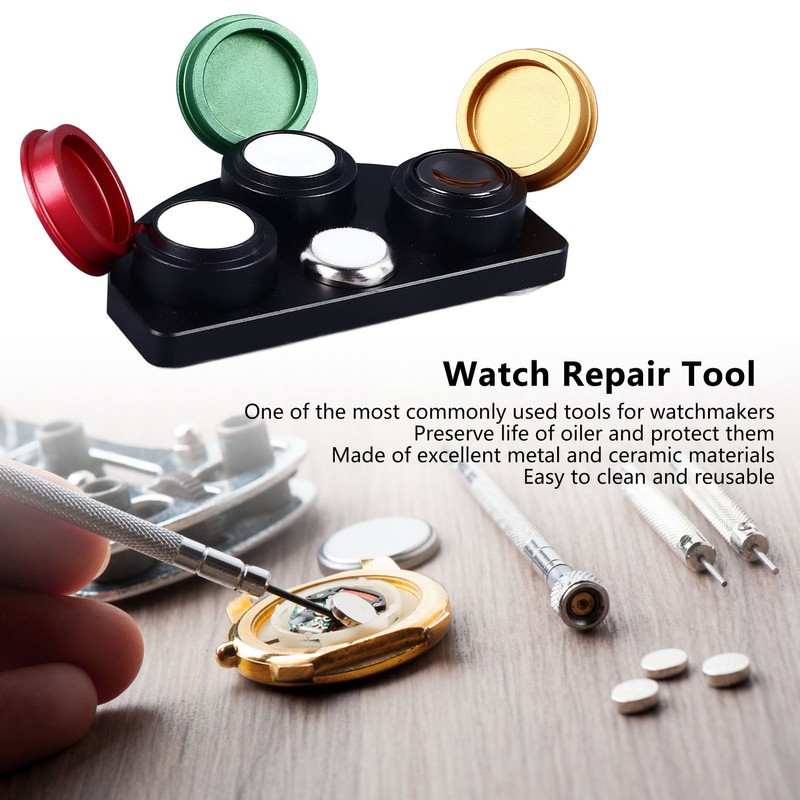 Watch Repair Oil Cup Stand Metal Ceramic Watchmaker Grease Holder