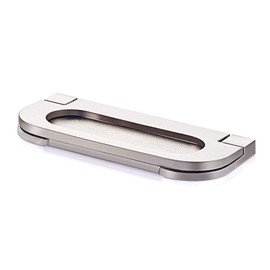 Txinmin 2-9/10-inch Long Zinc Alloy Satin Nickel Flush Recessed Handle Base Frosted Texture Door Drawer Finger Pull Sliding Barn Door Handles and Pulls, 2pcs, Silver