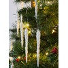 Christmas Concepts® 12cm Glitter Icicle Decorations Christmas Tree Trims (WHITE,