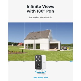 ieGeek Security Cameras Wireless Outdoor Pan Rotating 180° Home Security Cameras, 2.4G WiFi Camera Battery Powered with 2K Color Night Vision, Smart AI Detection, 2-Way Audio, Local/Cloud Storage,IP65