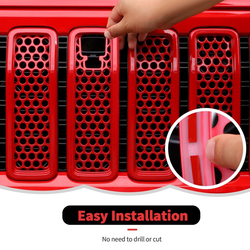 Front Grille Mesh Inserts with Camera Grill Decoration Exterior Accessories