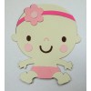 Baby Girl Bottle Bib Rattle Binkie Bib Die Cut Paper