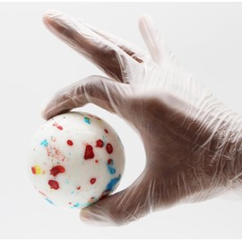 3 INCH LARGE Psychedelic Jawbreaker Candy BIG White Speckled Jawbreaker - Hard As A Rock