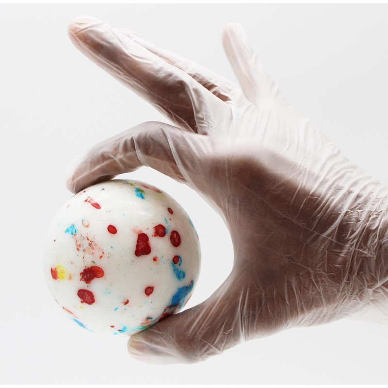 3 INCH LARGE Psychedelic Jawbreaker Candy BIG White Speckled Jawbreaker