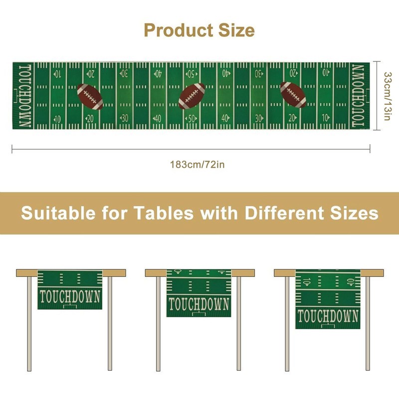 Touch Down American Football Court Table Runner, Rugby Boy Fall