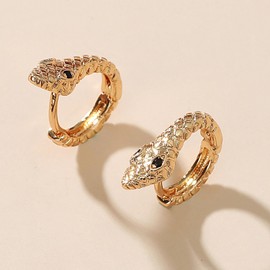 Wendalern Gold Snake Hoop Earrings Tiny Huggie Hoop Earrings Small Snake Ear Cuff Simple Snake Stud Earrings Cute Serpent Animal Hypoallergenic Earrings Jewelry for Women and Girls