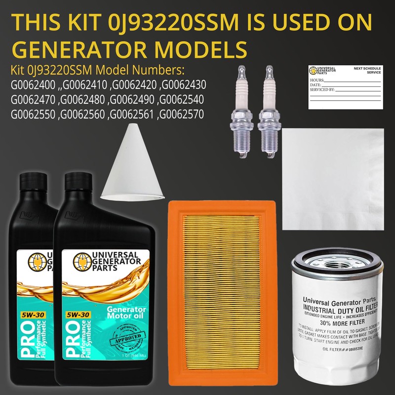 Universal Generator Part- 0J93220SSM Replacement Kit-Compatible 14kw 17kw Generator Engines-