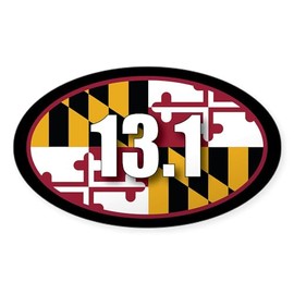 CafePress Maryland State Half Marathon 13.1 Oval Car Bumper Sticker