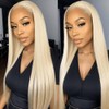 22 Inch 613 Blonde Straight Lace Front Wig Human Hair