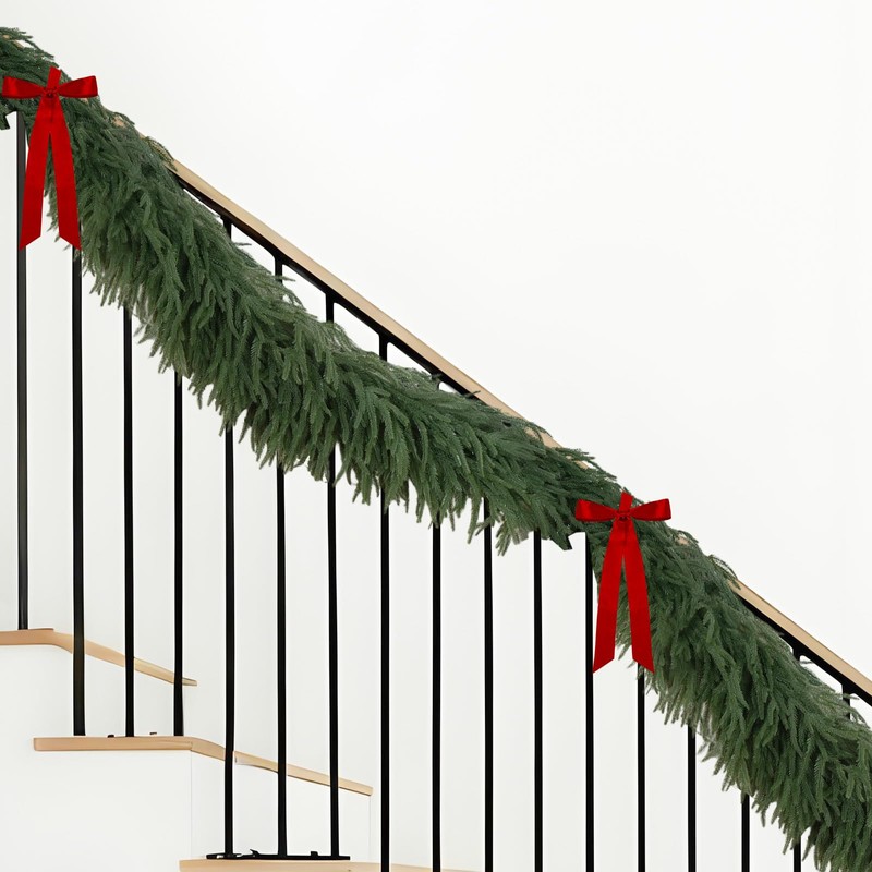 9FT Norfolk Pine Garland, Realistic Artificial Christmas Greenery Decor