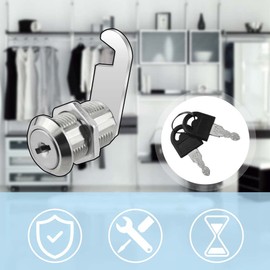 XINMEIWEN 5 Pieces Cabinet Cam Lock Set Keyed Alike 25mm Cam Locks, Cylinder Lock Secure Your Filing Cabinet, Drawer, Mailbox, RV Door and Toolbox