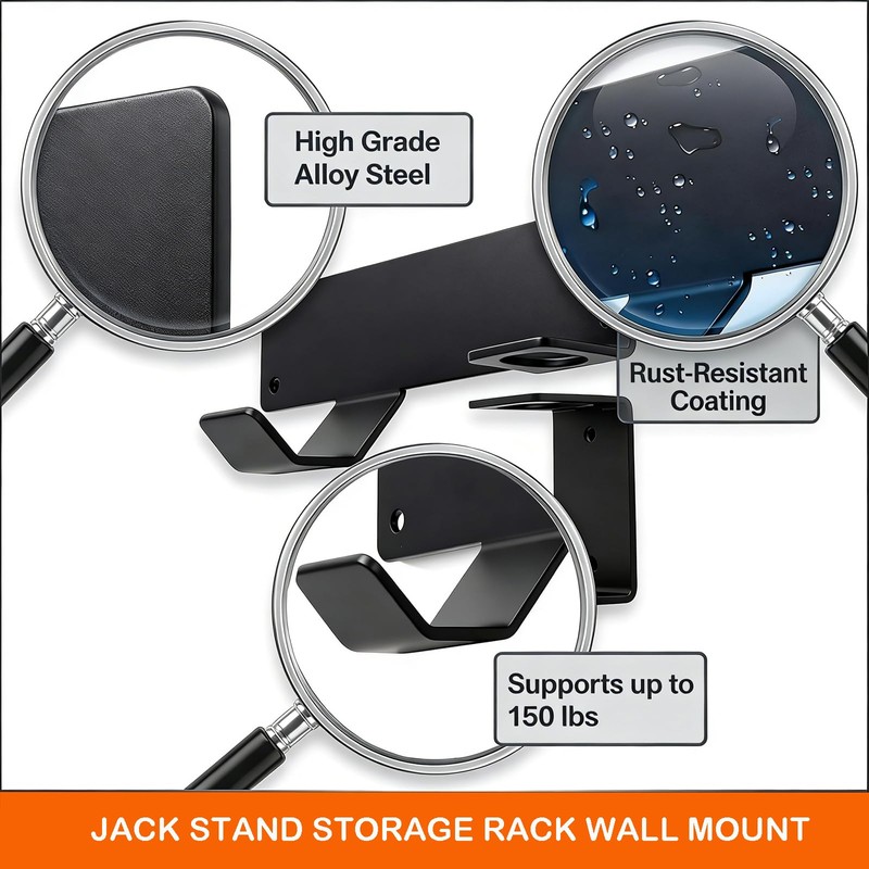 Jack Stand Wall Mount Rack Organizer, Heavy Duty Hydraulic Trolley