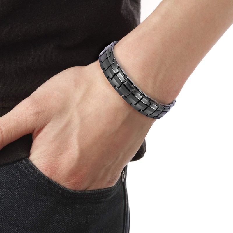 jeroot Men's Magnetic Bracelet, Titanium, Gentle on the Skin, Gentle