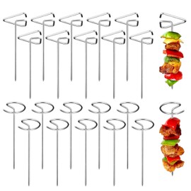 Kebab Skewers Stainless Steel Barbecue Skewers Stainless Steel 10 cm Kebab Skewers Set of 20 Roulade Needles Skewers for Grilling Skewers Stainless Steel Roulade Needles Stainless Steel Rustproof
