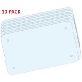 SimpLee Signage 4"x7" Blank White Plastic Motorcycle License Plate for Custom Designs & Business