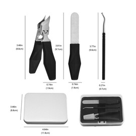 Kowiofame Angled Nail Clippers Black Eagle Beak Oblique Slanted Curved Thick Professional Nail Clippers for Women Adult Men Ingrown