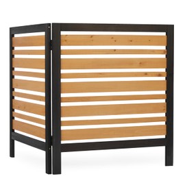 2-Panel Outdoor Air Conditioner Fence Screen, Outside Wood Privacy Fence, Backyard Garden Patio 38" W x 42" H