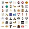 100 Pieces Egypt Stickers for Water Bottles and Laptops -