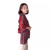 AeraVida Elegantly Stunning Hand Woven Red and Black Silk Elephant