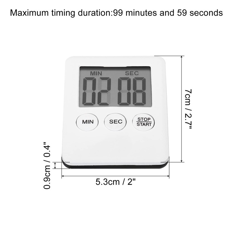 PATIKIL Digital Timer, 2Pcs Small Count Down/UP Clock with Magnetic,