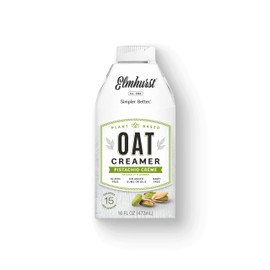 Elmhurst 1925 Pistachio Crème Oat Creamer, Plant-Based, Vegan, 16 Ounce (Pack of 6)