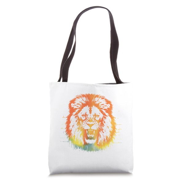 Imposing Lion Africa Sun Predator King of Animals Tote Bag