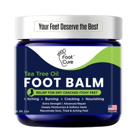 FOOT CURE Tea Tree Oil Balm – Moisturizer for Dry Cracked Feet – Instantly Hydrates & Soothes Irritated Skin & Athlete's Foot – Best Care for Women and Men (Pack of 1)