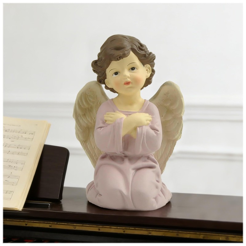 Praying Angel Figurine, 3.74 Inch Resin Guardian Angel Home Decor