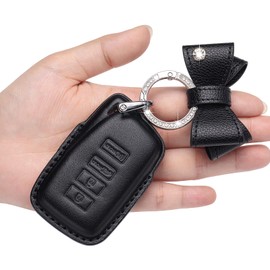 CUIBUKUG for Lexus Key fob Cover Genuine Leather with Keychain,Compatible with Lexus RX ES GS LS NX RS GX LX RC LC Smart Remote