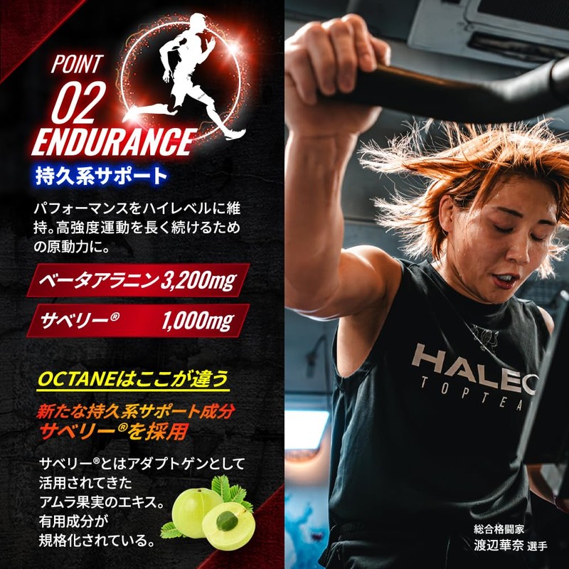 HALEO Pre-Workout OCTANE, Citrulline, Beet, Beta-alanine, Tyrosine, Caffeine, Total of