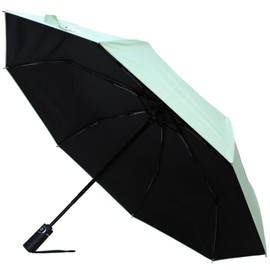 COLLAR AND CUFFS LONDON - 2 in 1 - SUN AND RAIN - UV Blocking Up to UPF50+ SPF50+ Sun Umbrella - Waterproof for Rain - Windproof - Small Strong Folding - Auto - Light Blue Canopy - Men Women