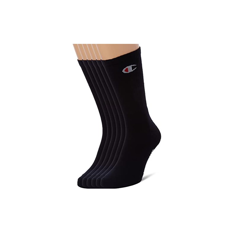 Champion Core 6PP Crew Calzini Sportivi, Unisex - Adulto, Nero,