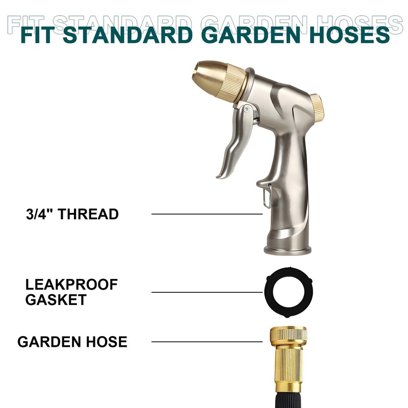 FECOVANTI Upgraded Hose Nozzle Sprayer 100% Heavy Duty Metal Garden