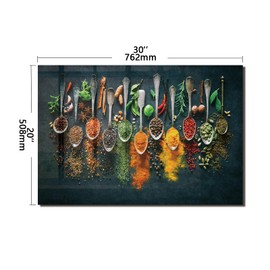 DAIFURONGE Spice Tempered Glass Backsplash For Kitchen Behind Stove,Stove Back Top Cover,Easy to Clean Glass Splashback, Sink Cover Splash Guard,Home Kitchen Wall Decor (30"x20"(76.2x50.8cm))