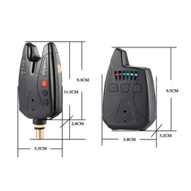 Electronic Fishing Alerts Bite Alarm LED Wireless Fishing Alarm Digital Fishing Receiver Sound Alert Kit with Case 200m