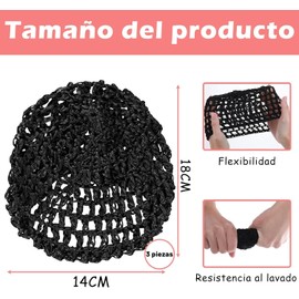 3 Piezas Red Para Cabello, Redecilla De Malla, Hair Nets For Buns, Redes Para Cocina, Conjunto Grande, Accesorios De Adorno